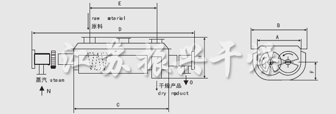 JYG系列空心槳葉干燥機安裝結(jié)構(gòu)圖